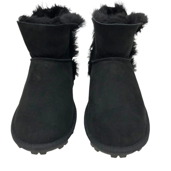 Costco Sheepskin Leather 100% Wool Shearling Lined Short Boots Black Women's 8 - Picture 4 of 8